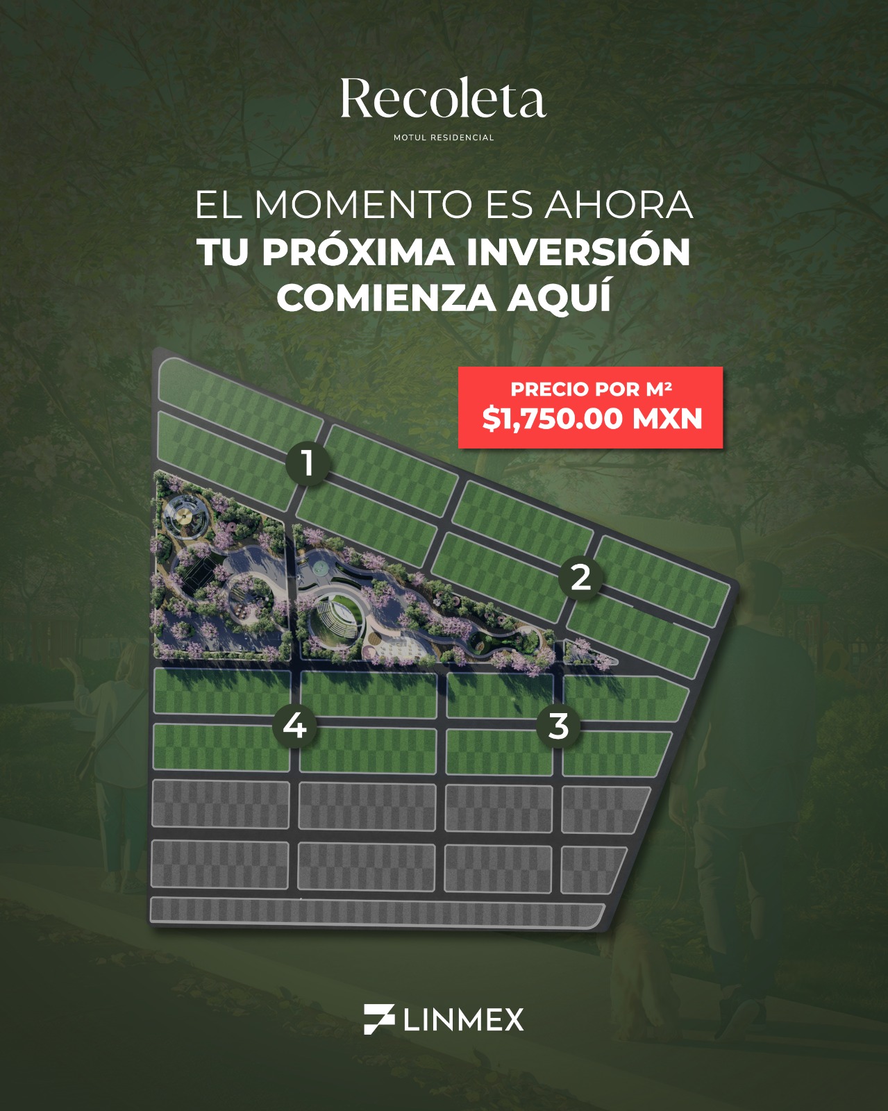 Parque Recoleta Capitalia Motul Yucatán senderos jardines