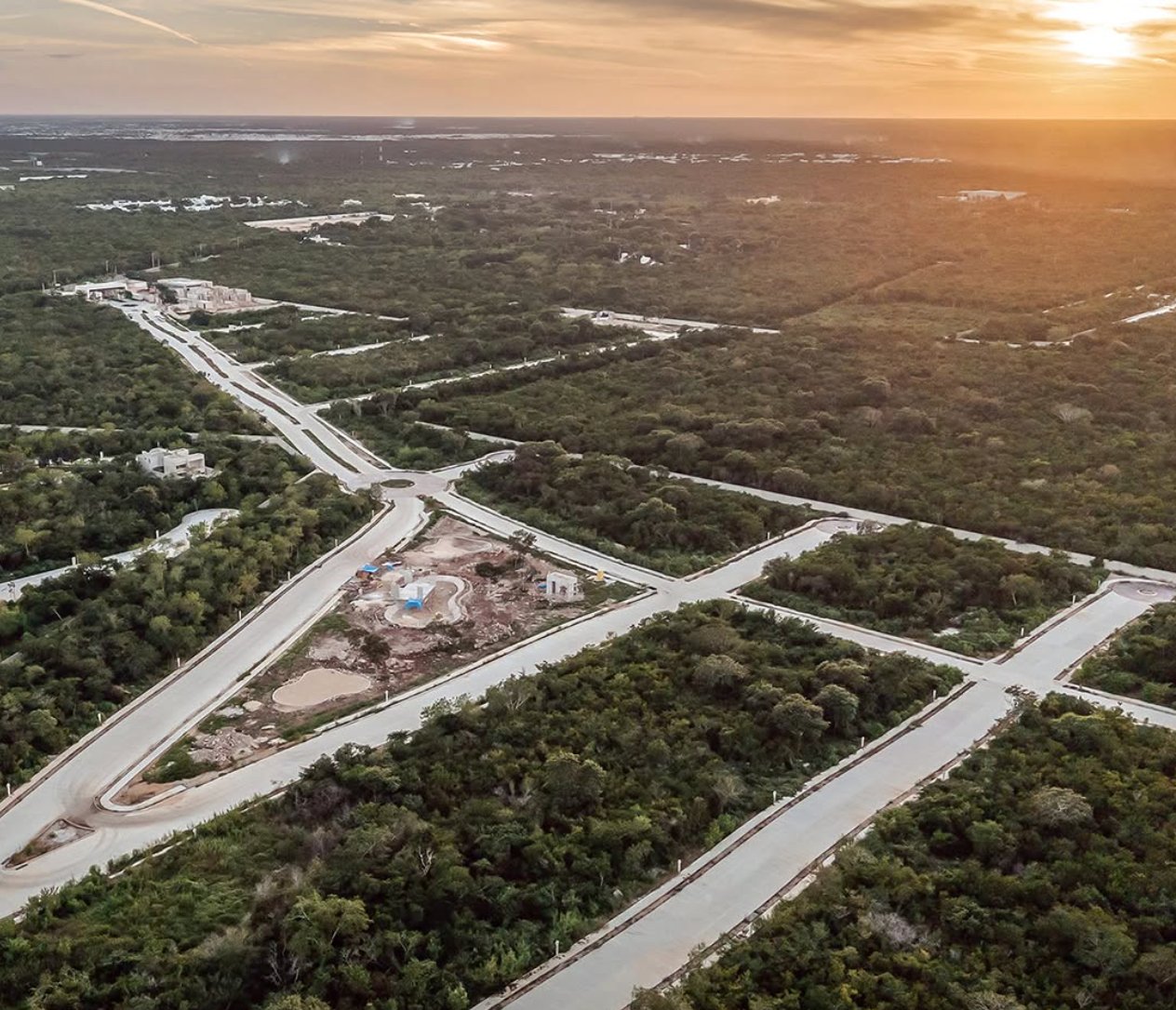 Vista aérea avance obra Silvestre Residencial Mérida Norte