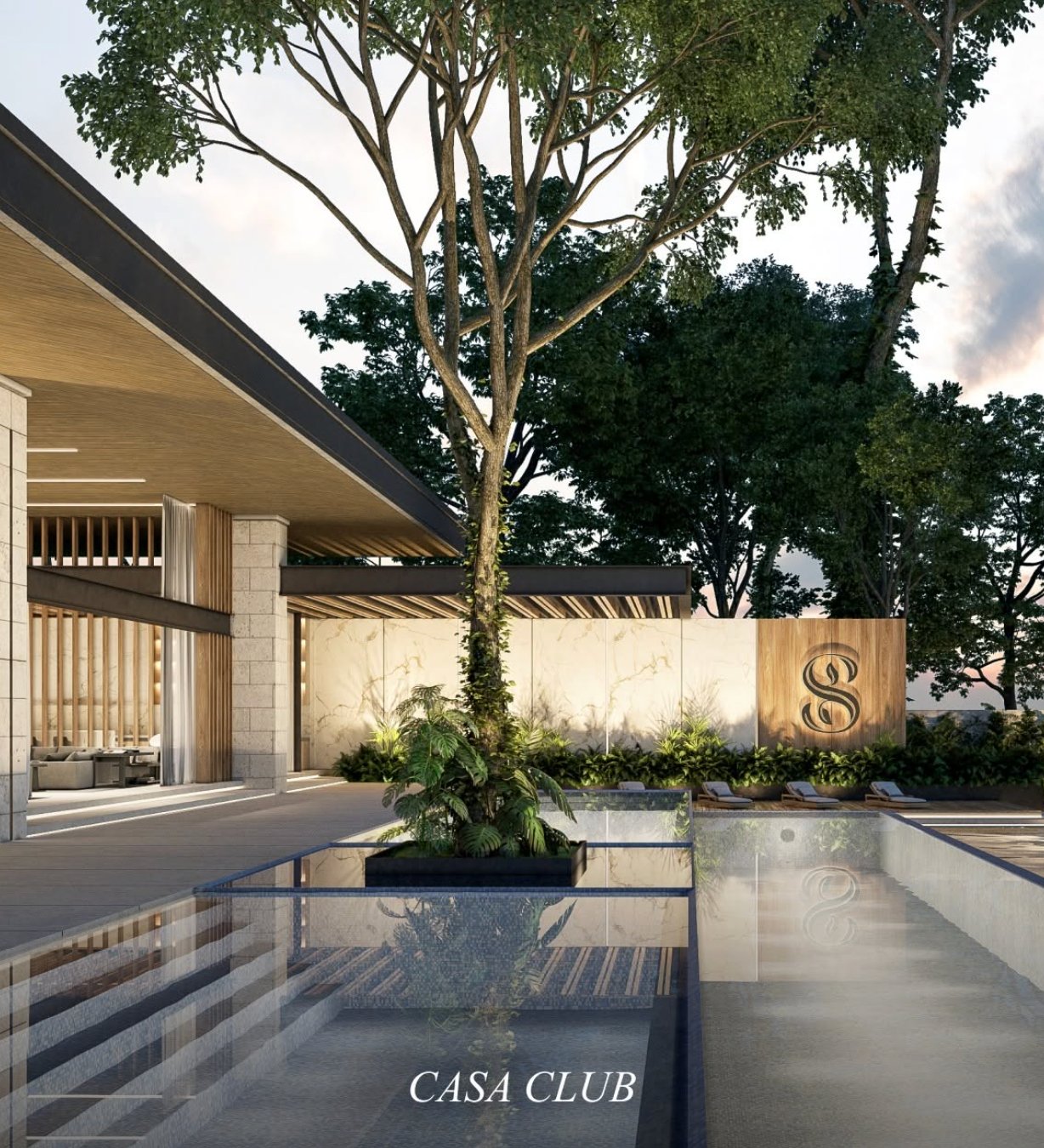 Casa Club Silvestre Residencial alberca render Mérida