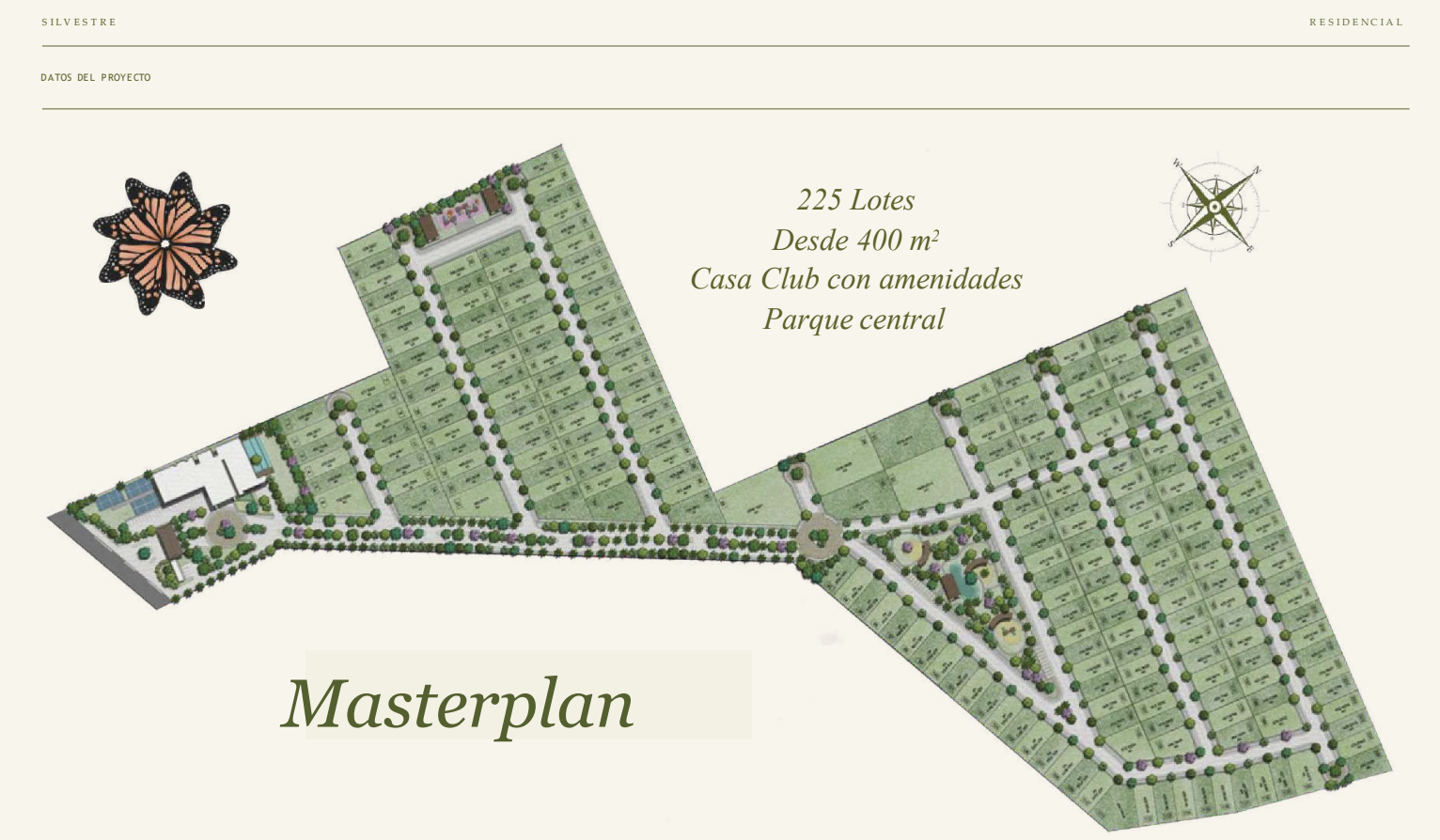Masterplan Silvestre Residencial 225 lotes Mérida Norte Casa Club parque central